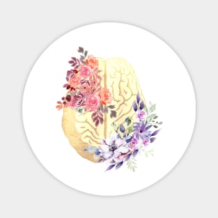 Floral Brain Anatomy Magnet